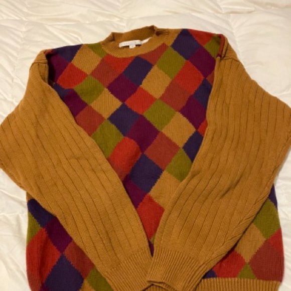 Perry Ellis Vibrant Multi-Color Plaid Sweater - Picture 3 of 6